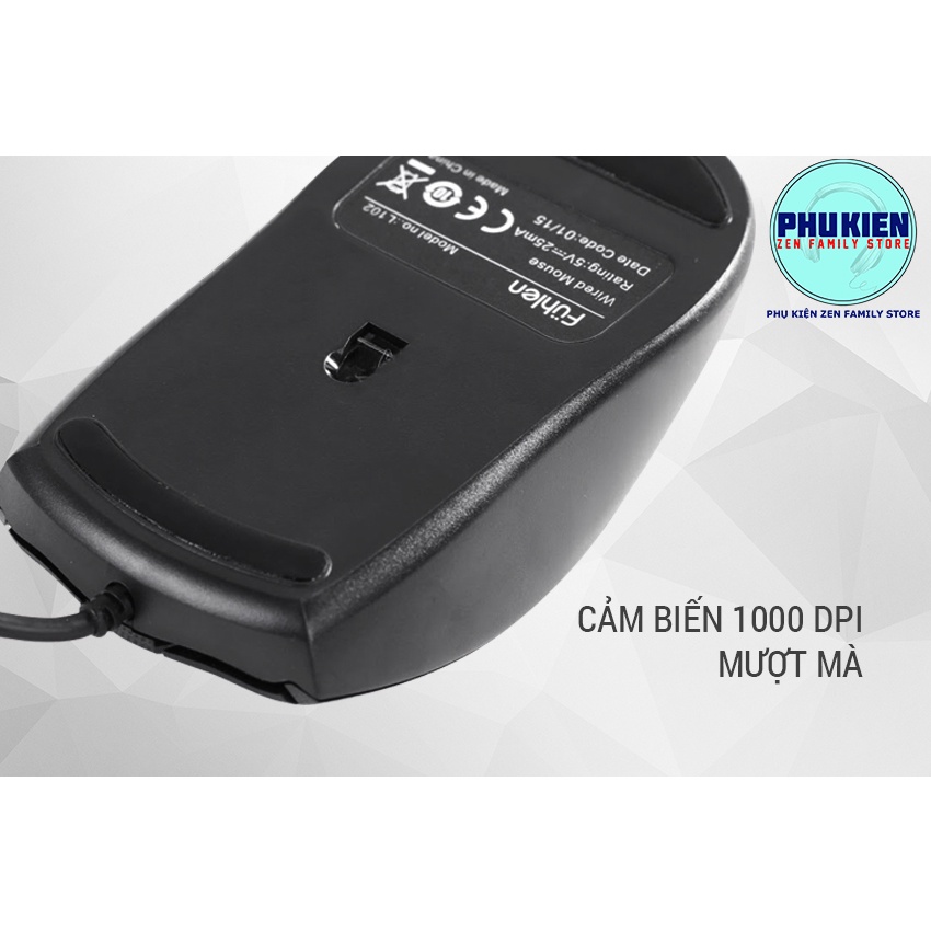 Chuột Máy Tính Có Dây Fuhlen L102, Độ Nhạy Cao, Bảo Hành Chính Hãng 12 Tháng