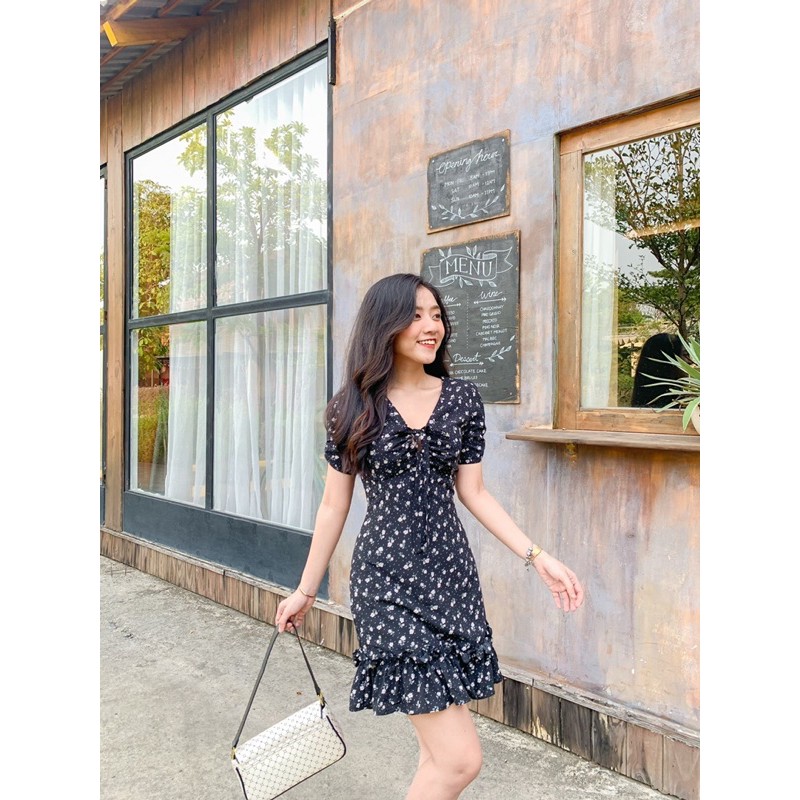 [Mã SKAMA06 giảm 8% tối đa 50K đơn 250K] Đầm SALIN - cổ V nơ phối | BigBuy360 - bigbuy360.vn