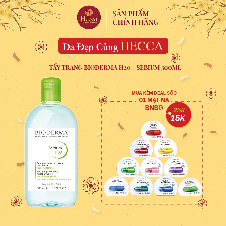 Dung dịch làm sạch và tẩy trang công nghệ Micellar Bioderma Senbium H2O 500ml