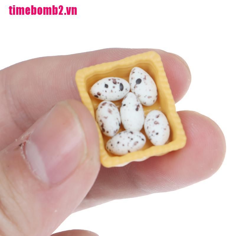 Khay đựng trứng mini trang trí nhà búp bê tỉ lệ 1:1
