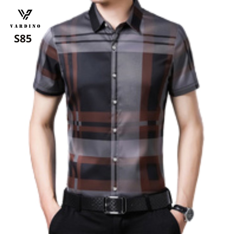 Áo sơ mi kẻ nam chính hãng VARDINO tay ngắn / dài dáng ôm xuông suông vừa không nhăn mát trung niên công sở mẫu mới s84 | BigBuy360 - bigbuy360.vn