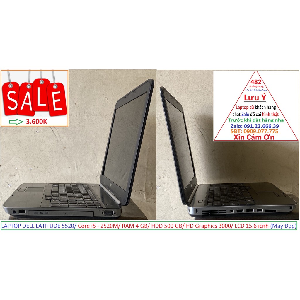 LAPTOP DELL LATITUDE 5520/ Core i5 - 2520M/ RAM 4 GB/ HDD 500 GB/ HD Graphics 3000/ LCD 15.6 icnh (Máy Đẹp)