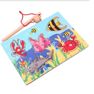 Đồ chơi bảng câu cá gỗ size nhỏ (khổ A5) cho bé