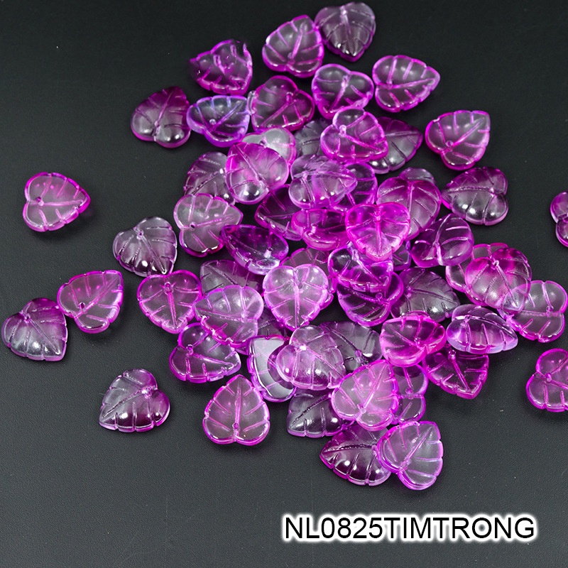5 lá thủy tinh hình trái tim - 14*15mm - nguyên liệu làm trâm