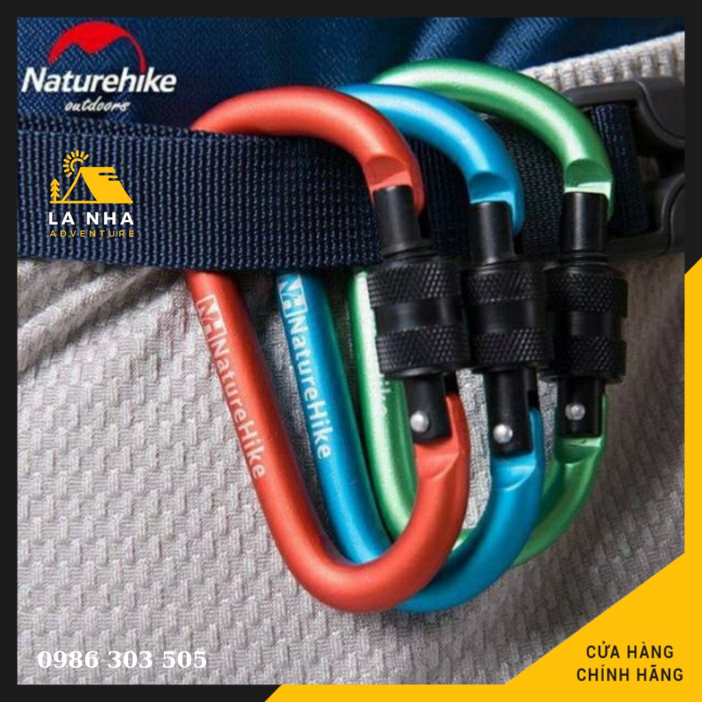 Móc khóa đa năng Là Nhà Chính hãng NATUREHIKE, móc bình nước, móc leo núi tiện dụng