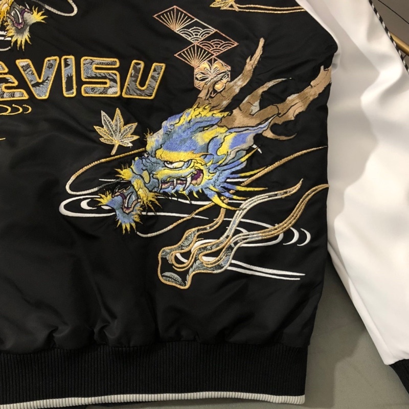Áo khoác phao nam hoạ tiết rồng thêu tinh xảo thương hiệu Evisu cao cấp