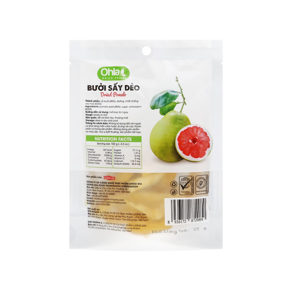 Bưởi sấy dẻo Ohla gói 35g