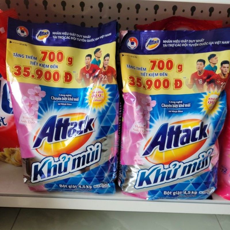 Bột giặt Attack khử mùi hương anh đào 4.5kg