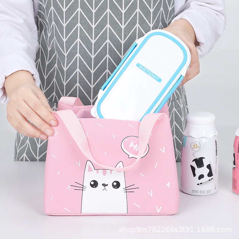 Túi giữ nhiệt Kute xinh xắn, túi đựng cơm văn phòng phong cách Hàn Quốc hình thú ngộ nghĩnh đáng yêu