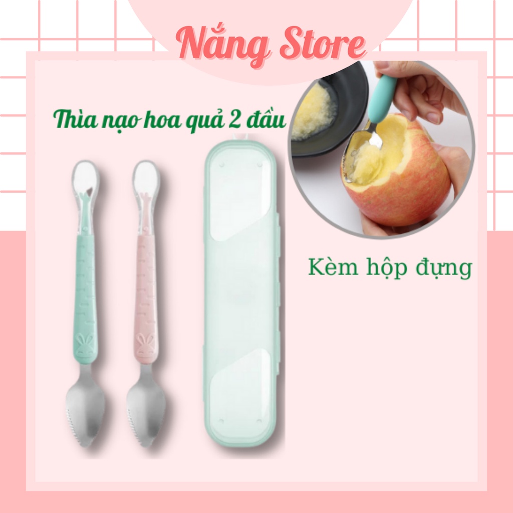 [MÃ SRAPR3495 giảm 50% đơn 0đ] Thìa nạo nhỏ hoa quả Nắng Store cho bé ăn dặm siêu tiện lợi