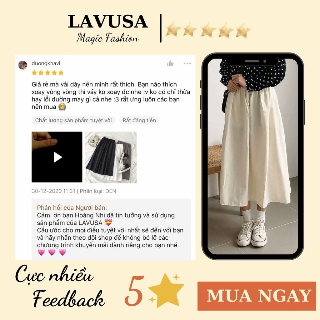 Chân Váy Kaki 🐷FREESHIP🐷 Váy Bồng Lưng Chun Dài Hai Màu Đen Trắng  LAVUSA | WebRaoVat - webraovat.net.vn