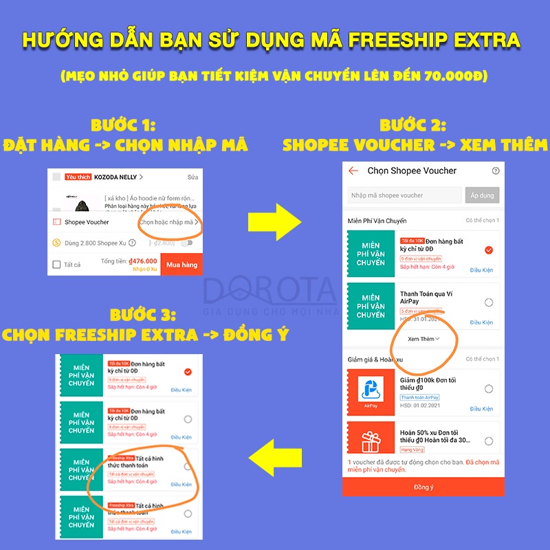 Túi hút chân không đựng quần áo DOROTA không cần dùng bơm tái sử dụng chống nước chống mốc 56x80cm FL568