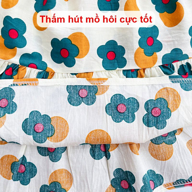 Váy 2 dây cho bé,  Đầm bé gái 8 - 18ky dáng xòe phối cúc cài xinh xắn
