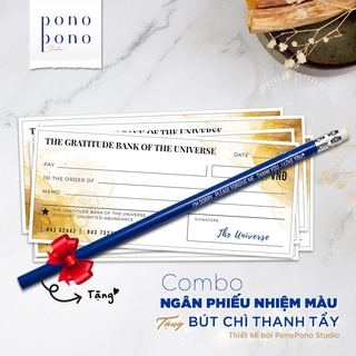 12 tấm séc nhiệm màu tặng 1 bút chì thanh tẩy ho'oponopono