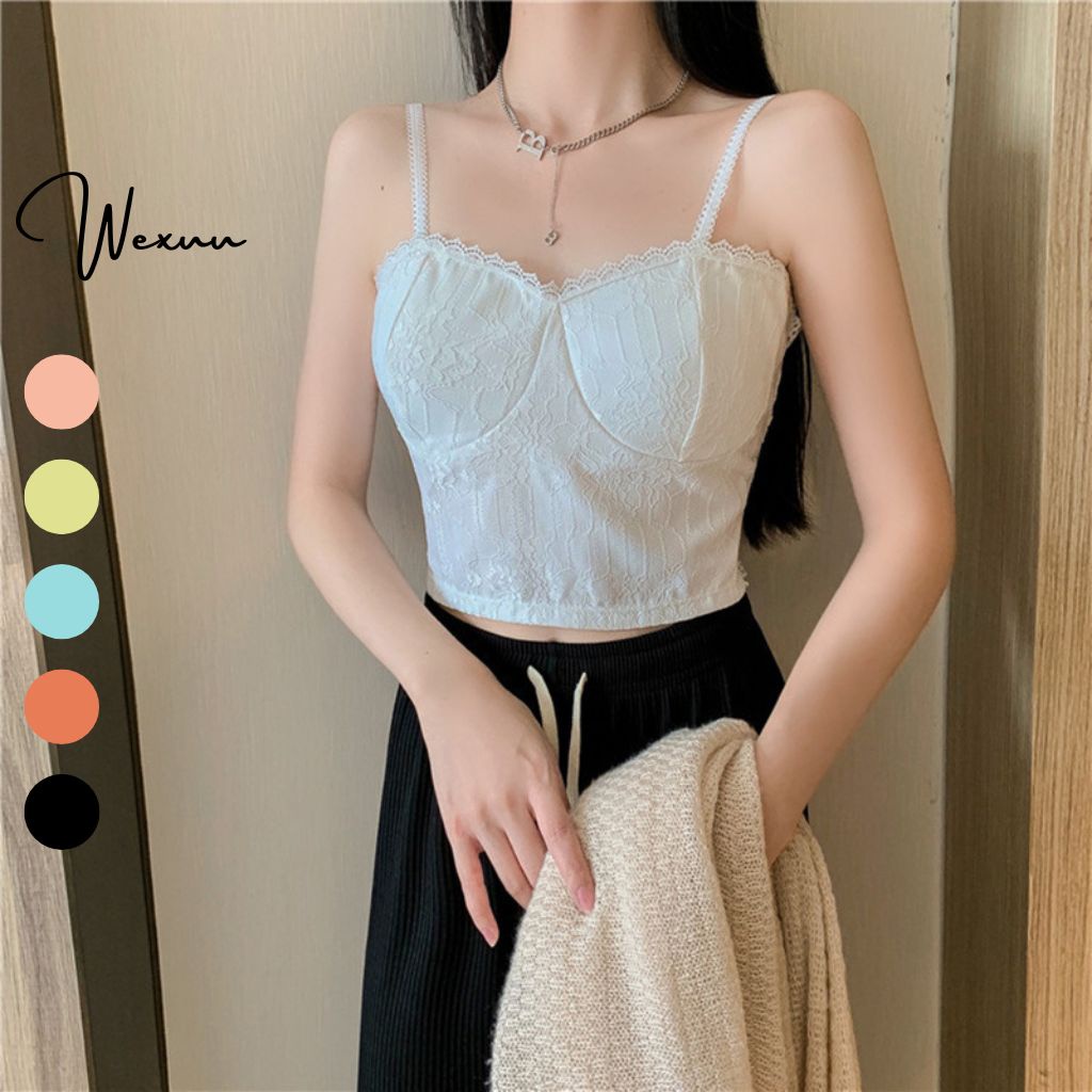 Áo bra nữ 2 dây dáng lửng Xuu Design, thiết kế phối ren mềm có mút ngực - BR14