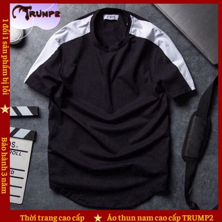 Áo Thun Nam Tay Ngắn 💝Giống Hình 100%💝 Chất Thun Cotton Co Dãn Phối Màu Đơn Giản Phong Cách Hàn Quốc TRUMP2