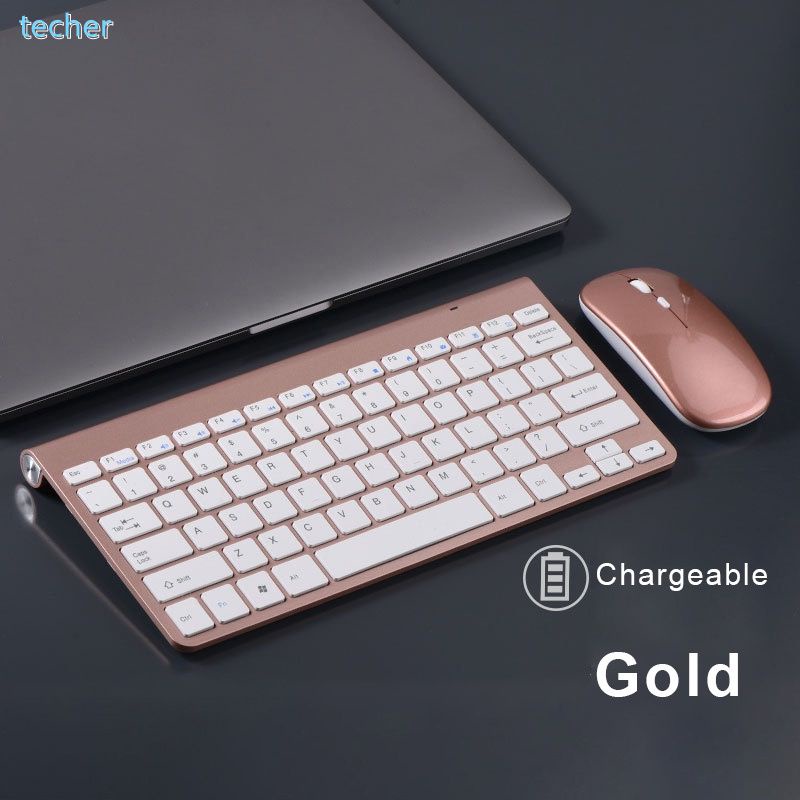 Mini Wireless rechargeable Keyboard And Mouse Set Waterproof 2.4G For Mac Apple PC Computer **