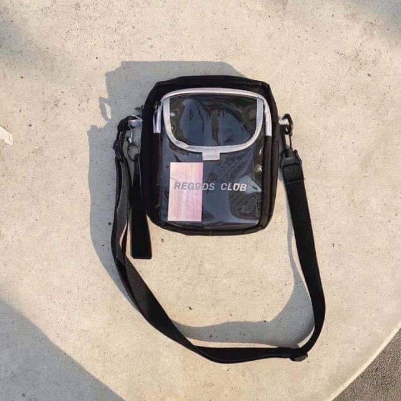Túi đeo chéo Regods đen phản quang - minibags phong cách streetwear