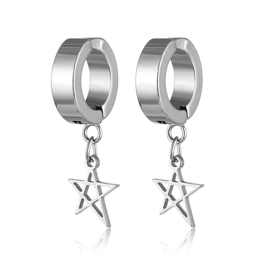 Khuyên Tai Dạng Vòng Phối Tua Rua Bằng Thép Titan Phong Cách Punk Goth Dành Cho Nam Và Nữ MXMUSTY