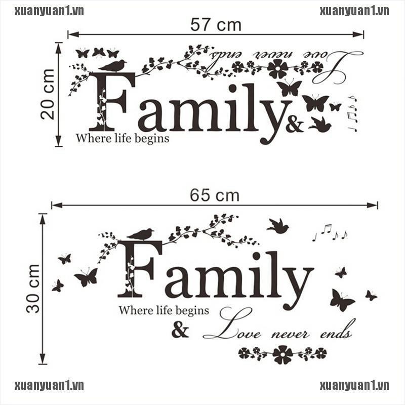 [XUANYUAN1] Sticker Vinyl Dán Tường Nghệ Thuật Tháo Rời Được Hình Câu Trích Dẫn Gia