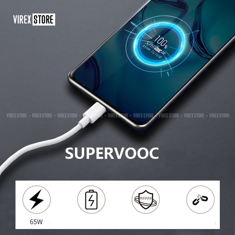 BỘ SẠC Android Op-po 65W Supper Vooc chân type c dùng Cho A93/ A53/ A92/ Reno 7/Reno 5