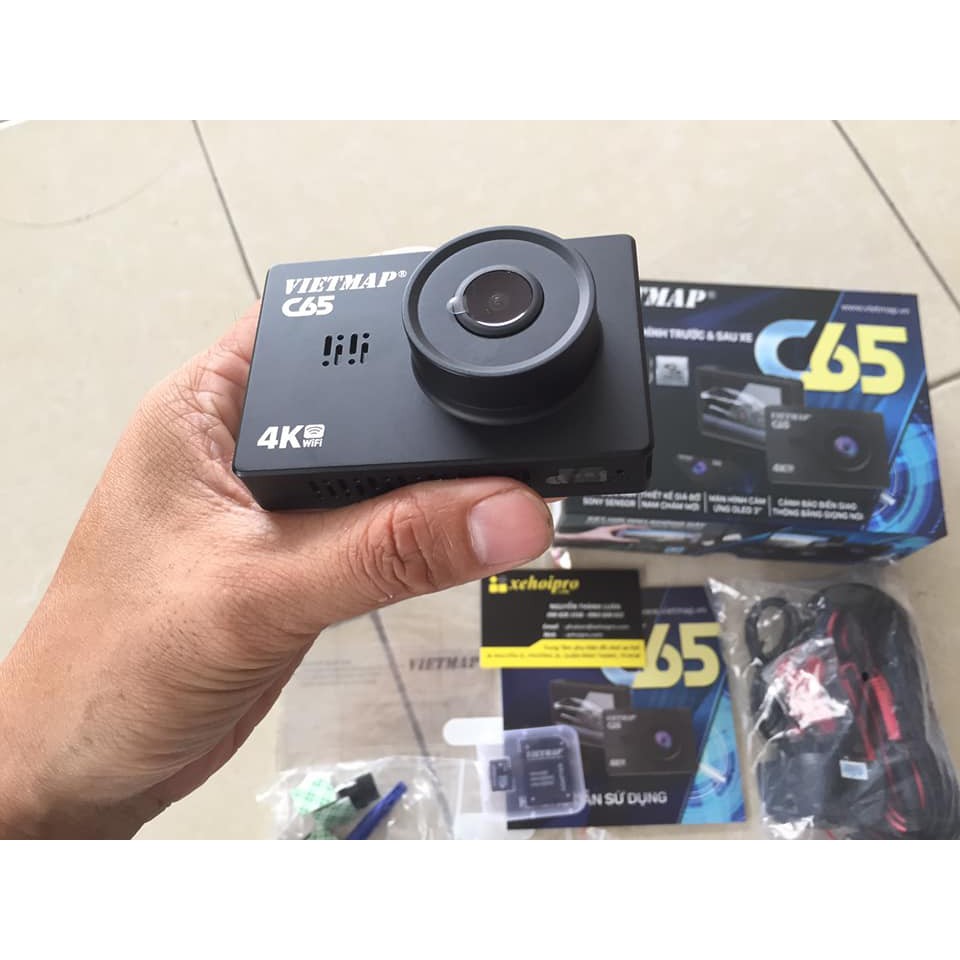 Camera Hành Trình Vietmap C65 Thẻ 64G Cảnh Báo Giao Thông Màn Hình Cảm Ứng Ghi Hình 4K