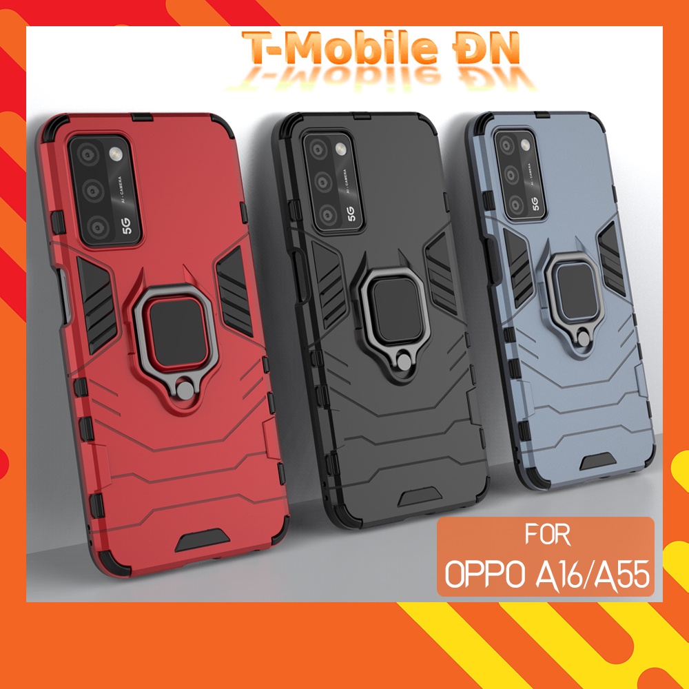 Ốp lưng Oppo A52 A53 A54 A55 A57 A16 A36 A76 A74 A92 A93 A94 A95 4G 5G iron man chống sốc kèm nhẫn iring