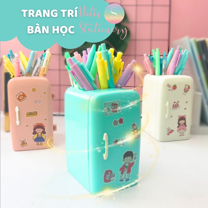 Ống đựng bút tủ lạnh trang trí bàn học thiết kế mới lạ độc đáo Hotis Stationery