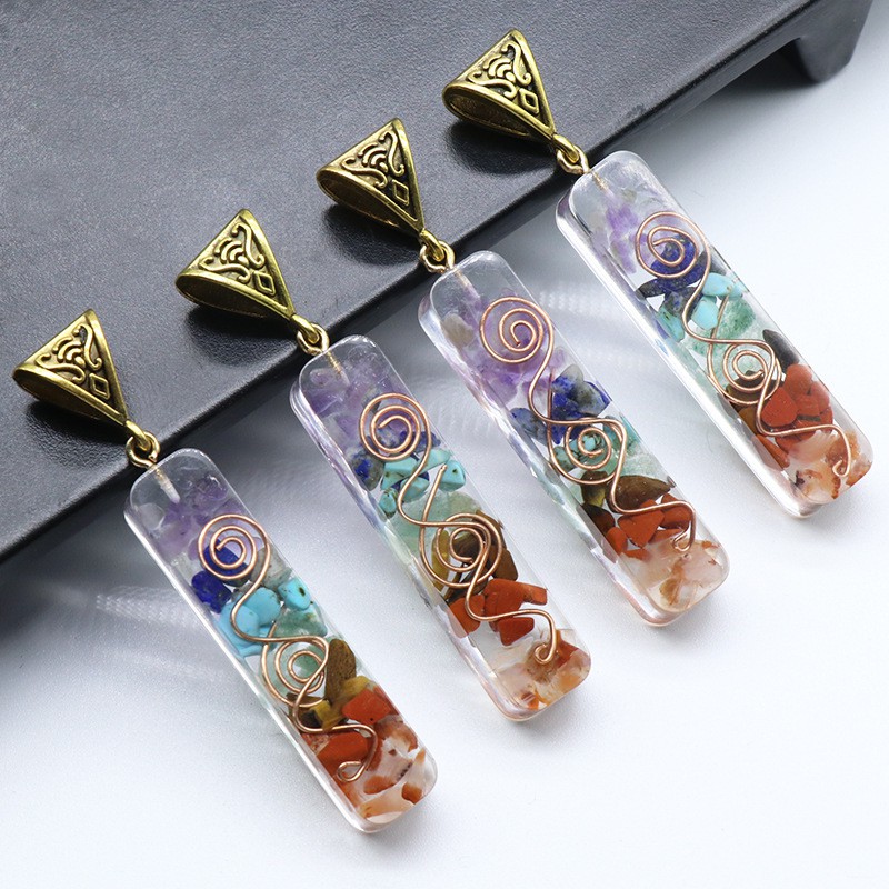 Mặt dây chuyền Orgonite Chakra Necklace 7 Luân Xạ Reiki