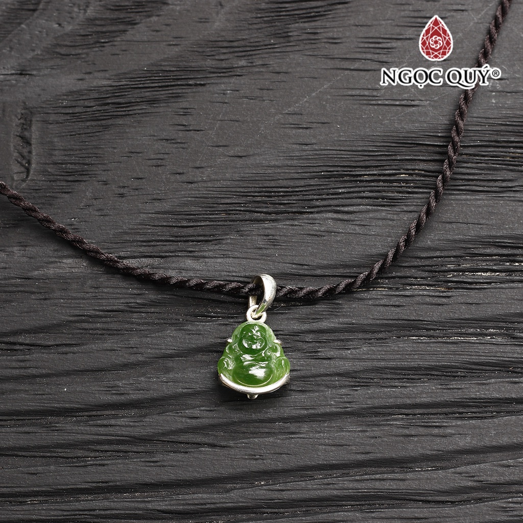 Mặt dây chuyền phật di lặc NB bọc bạc nhỏ - Ngọc Quý