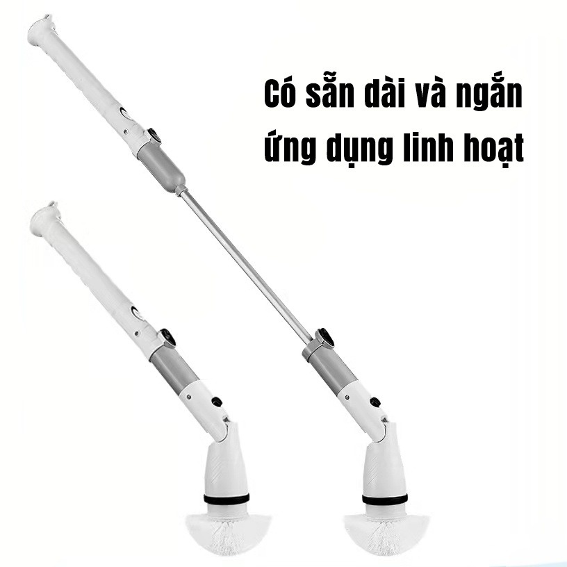 Máy Chà Nhà Vệ Sinh Jesopb K129, Chổi Cọ Bồn Cầu Đa Năng, Chùi Lau Sàn Nhà Không Dây, Pin 4000mAh, 75 phút sạc sử dụng