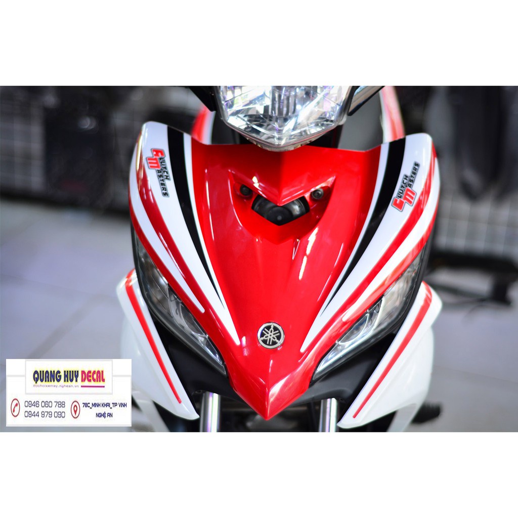 Tem trùm exciter 135 ♦FREESHIP♦ trắng đỏ, độ team decal xe ex dán đời 2011-2014