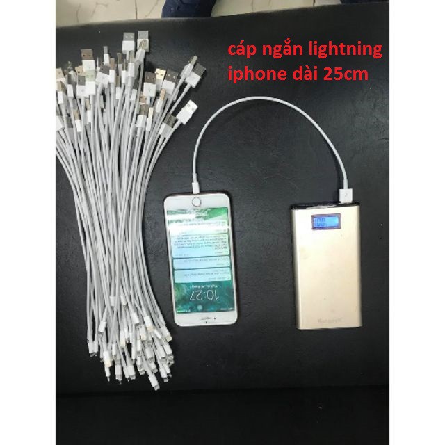 Cáp sạc Lightning cho iphone - cáp ngắn lightning 25cm - Cáp ngắn micro usb dài 18cm