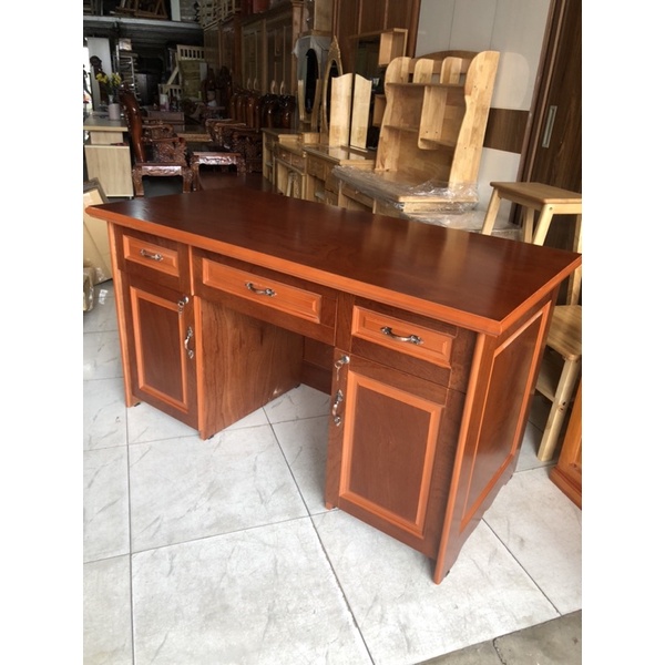 Bàn làm việc gỗ xoan đào phủ 70 x 1m4