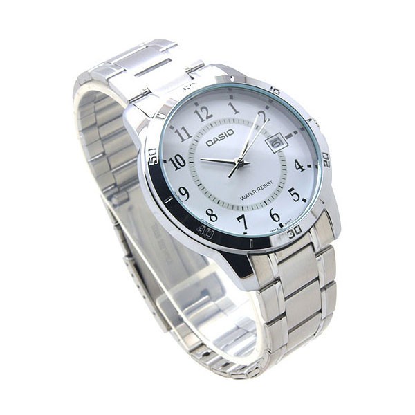 Đồng hồ Nam Casio MTP-V004D-7BUDF, đồng hồ chính hãng, dây THÉP bạc mặt trắng