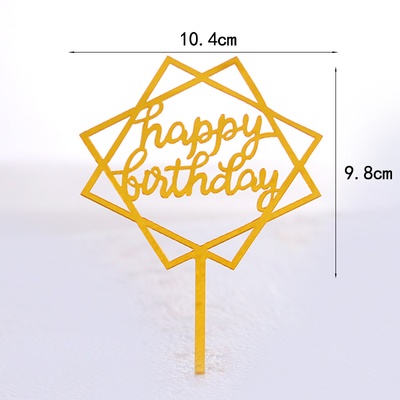 1 Cây Cắm Trang Trí Bánh Kem Bằng Acrylic Hình Chữ Happy Birthday