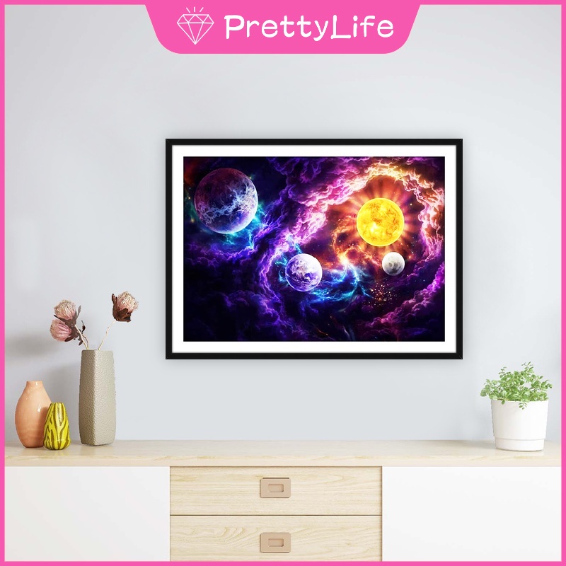 Bộ Tranh Đính Đá 5D Họa Tiết Bầu Trời Đầy Sao Độc Đáo DIY Dùng Trang Trí Nhà Cửa