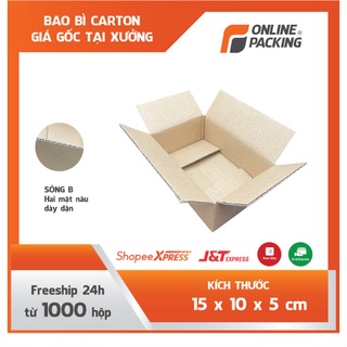15x10x5 Combo 100 hộp carton đóng hàng siêu cứng