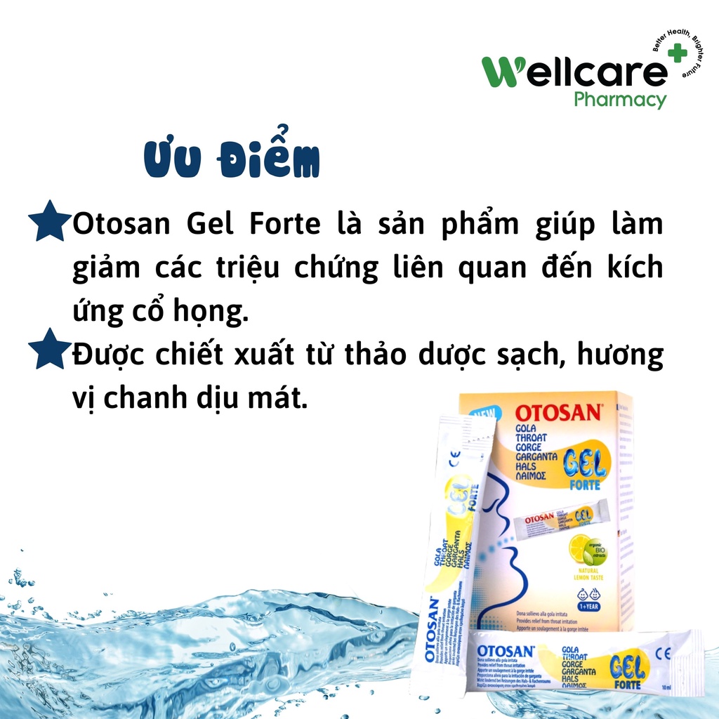 Gel ngậm họng Otosan Throat Gel Forte – Hỗ trợ giảm ho, viêm họng, đau rát họng và mất tiếng người lớn và trẻ em
