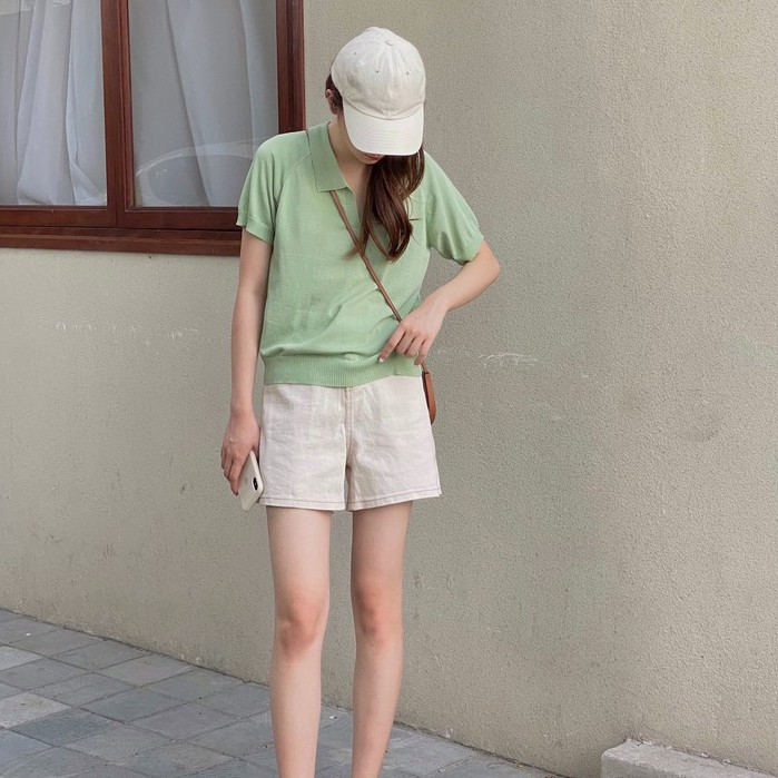 Áo mông tơ ghi cổ polo _ A0190