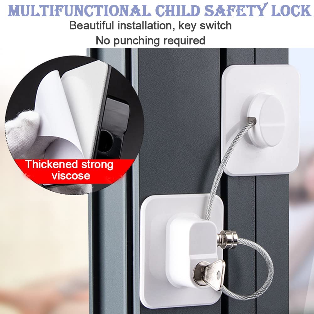 Dây Khóa Cửa Sổ/ Cửa Tủ Lạnh 3M Bằng PVC Không Cần Khoan Tiện Dụng Cho Bé