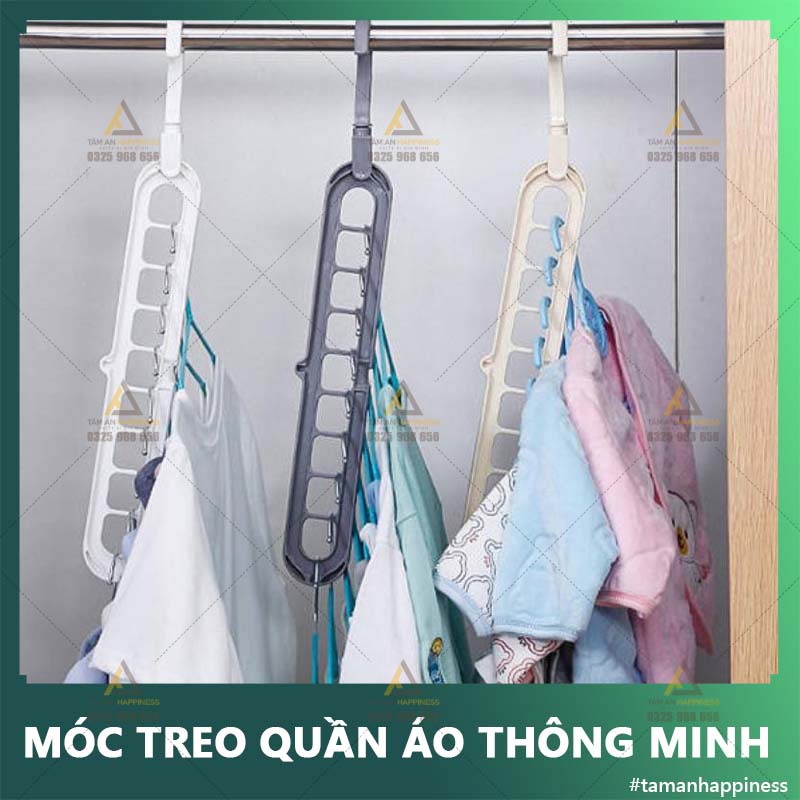 [Giá hủy diệt] Móc treo quần áo thông minh 9 lỗ tiện dụng tiết kiệm không gian