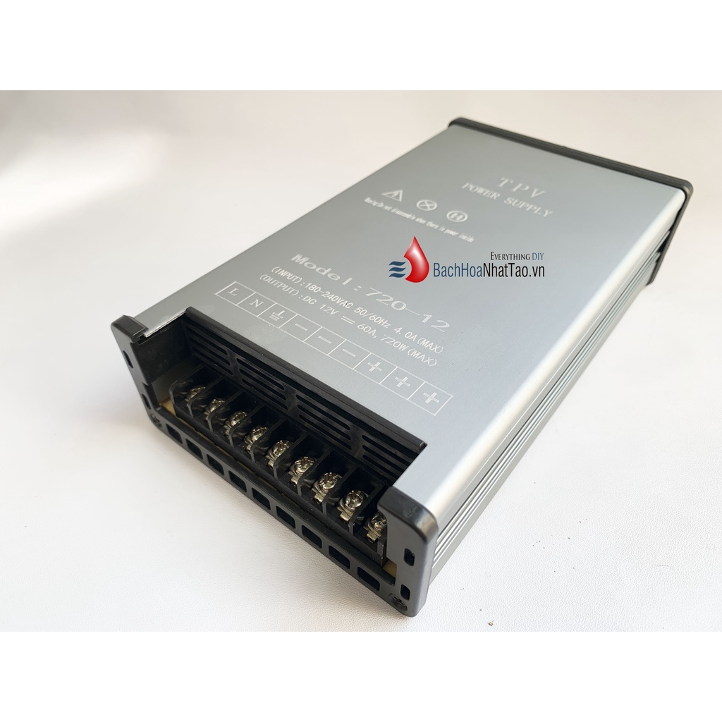 Nguồn tổ ong 12V 60A 720W ngoài trời mới 100%