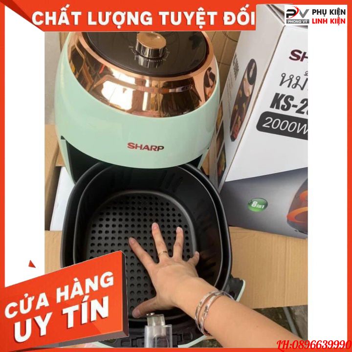 Nồi chiên không dầu đa năng cao cấp SHARP 8L an toàn, hạn chế dầu mỡ, dung tích lớn