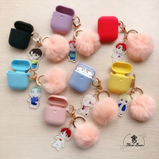 Vỏ bảo vệ hộp sạc tai nghe Bluetooth Airpods Pro kèm dây đeo họa tiết hoạt hình BTS-613 dễ thương