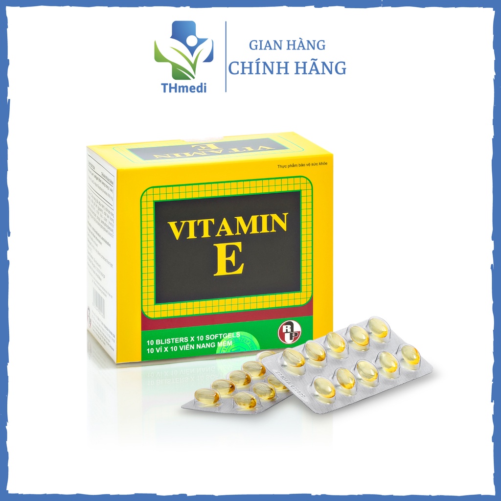 VITAMIN E (100 viên) - Viên uống bổ sung vitamin E, đẹp da, ngăn ngừa lão hóa, tái tạo da, sáng da, chống oxy hóa