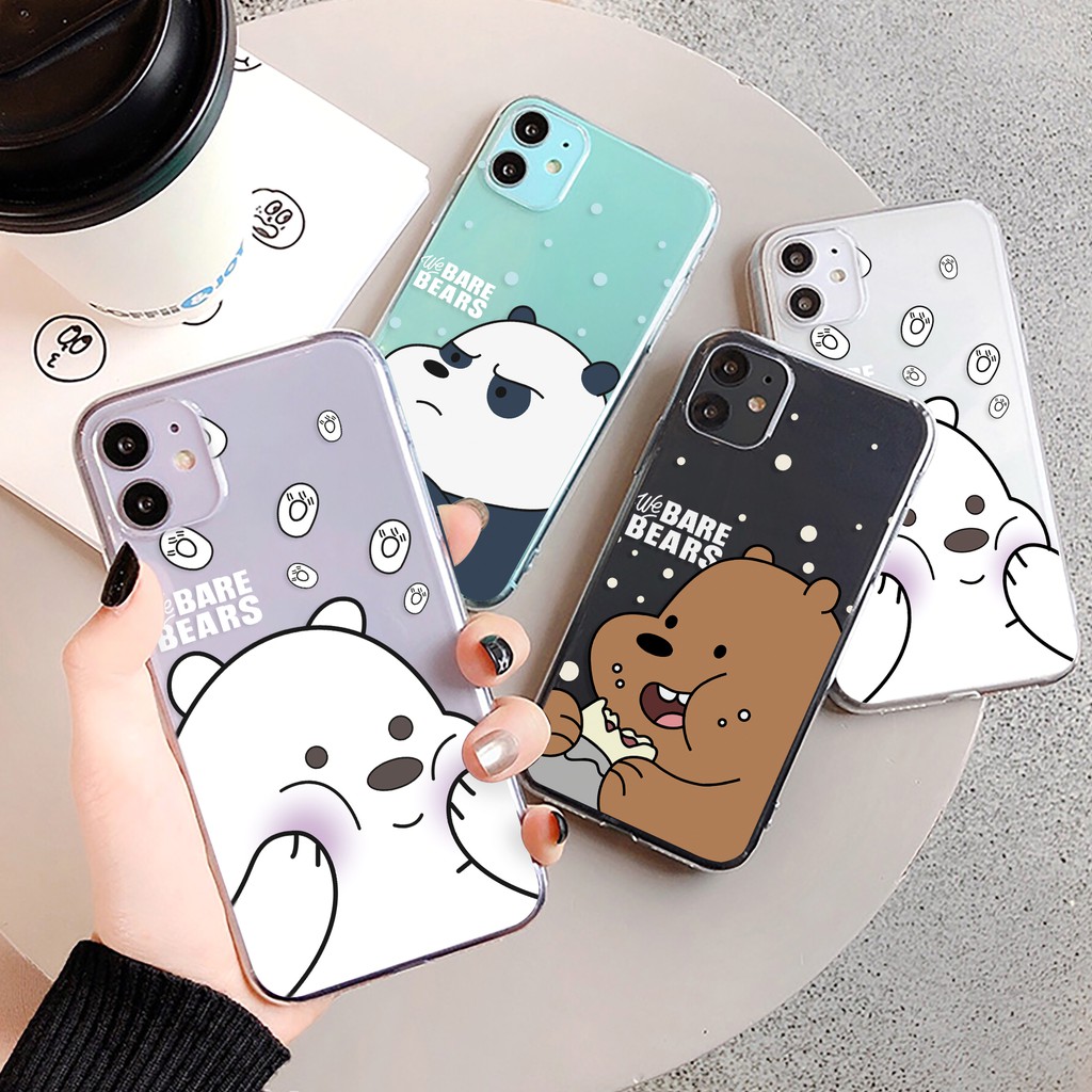 Ốp lưng iphone Bare Bear Cute viền trong chống ố 6/6plus/6s/6splus/7/7plus/8/8plus/x/xs/11/12/pro/max/plus/promax