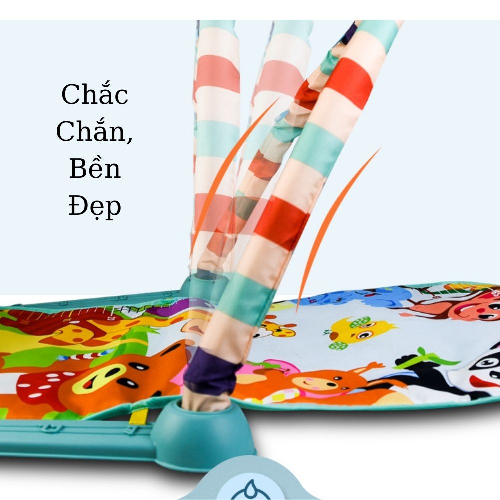 Thảm Đàn Piano Nằm Chơi Nhạc Hình Thú Ngộ Nghĩnh Cho Bé Babibu