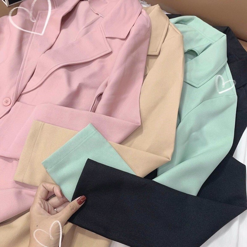 Rẻ Nhất Shopee-Set áo Blazer chân váy chữ A siêu xinh-áo vest nữ kèm chân váy ngắn phong cách hàn quốc-min.house86