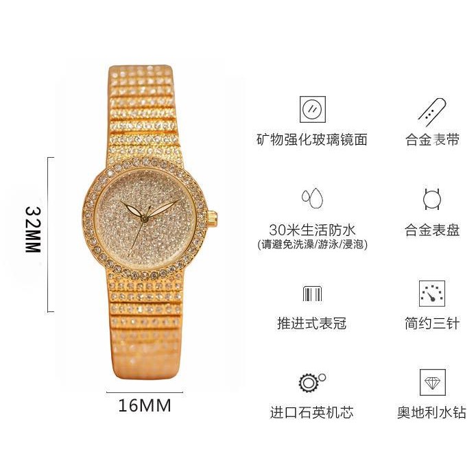 [Mã FAMAYFA2 giảm 10K đơn 50K] Đồng hồ nữ BS BEE SISTER BS152 mặt tròn nhỏ đính đá sang trọng | BigBuy360 - bigbuy360.vn